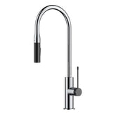Ikon Aziz Pull Out Sink Mixer Chrome and Matt Black